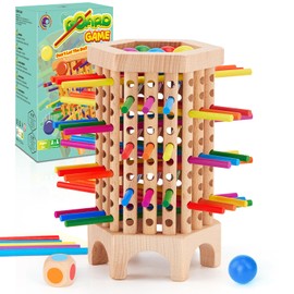 Montessori Board Games for Kids 4-6-8-12, 36 Colorful Stick Math Educational Toys Dice Games for 3 4 5 6 Year Olds, Classic Fun Kerplunk Games for Family Game Night, Juegos for 2-6 Players Gift