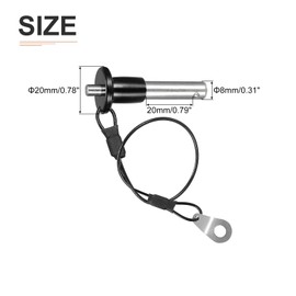 DTGN 8mm x 20mm (DxL) Quick Release Pin Components for Quick Connection, 304 Stainless Steel Grips with Wire, Push Button Ball Lock Pin, Silver Tone