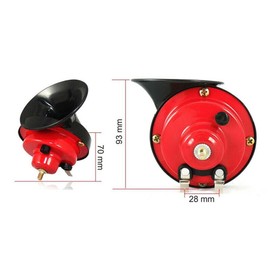2 Pcs 300DB Super Loud Train Horns for Trucks Boat Car, Electric 12v Waterproof Car Air Horns, Snail Double Horns Automotive Accessories for Cars, Motorcycles, Bikes, Boats, Red