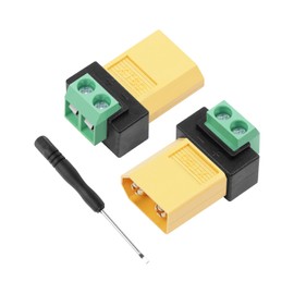 YANBORONSN XT60 Connectors Screw Terminal Adapter,XT60 Male to 2PIN Solderless Terminal Adapter for Solar Panels,Drone, Model Aircraft, Balance Charger(2 Pack)