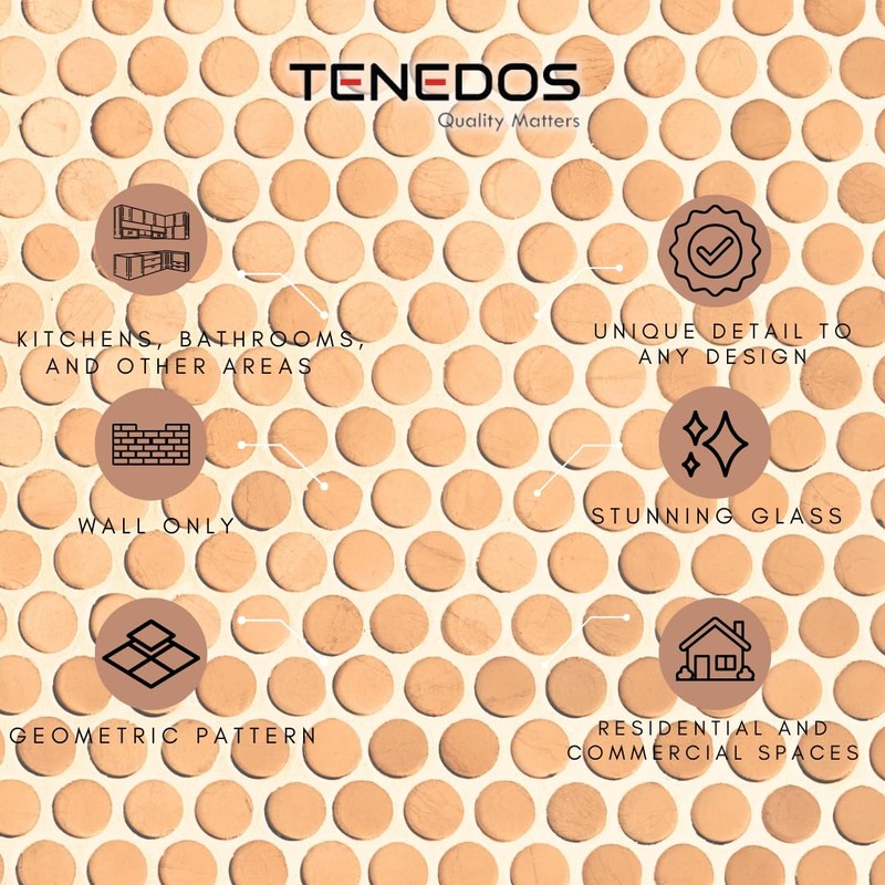 Tenedos HTC200 Copper Penny Glass Mosaic Tile