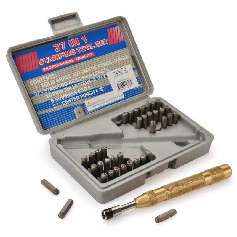 Woodriver Spring Loaded Letter And Number Punch Set