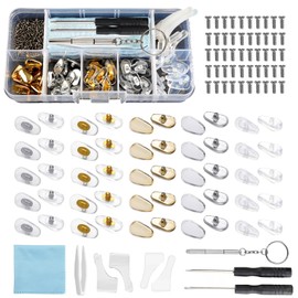 [DFsucces] メガネ鼻パッド シリコン製 柔らかい 25ペア 5種類 ノーズパッド ずれ落ち防止 鼻パッド 交換セット メガネ修理キット ケース 付き