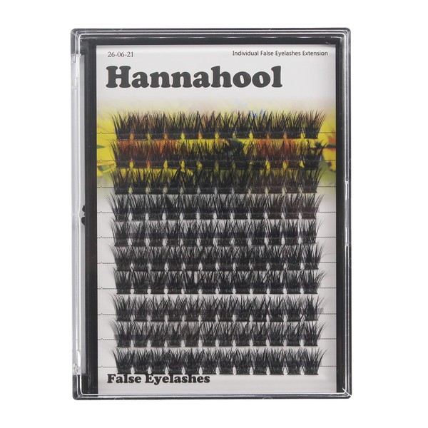 Hannahool Large Pack Segmented Cluster Eyelashes D Curl 10-20mm Available