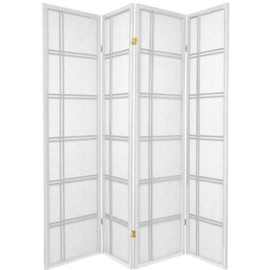 Legacy Decor 3 and 4 Panel Room Dividers in Black, Cherry, Natural, and White Color.