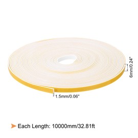 uxcell 1 Roll Foam Weather Stripping, 1/4" Wide X 1/16" Thick X 32.81 Ft Door Seal Strip Adhesive Foam Tape White Insulation Strip for Door Window