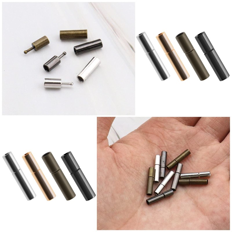 VGOL 40pcs Cord End Caps 2mm Push Tube Clasps Bracelet