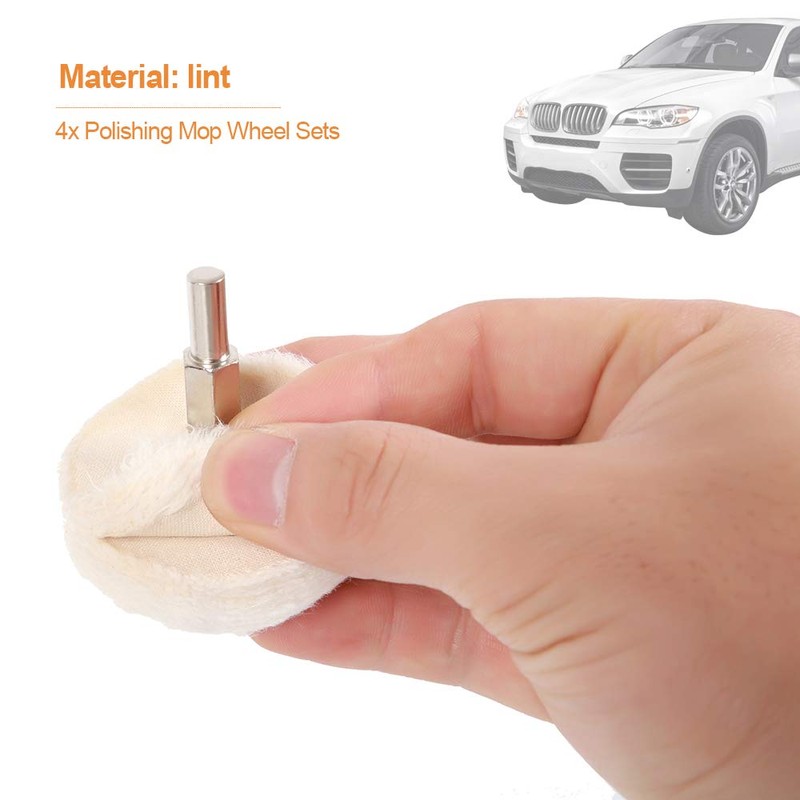4pcs Polishing Buffing Pad Buffing Wheel Drill Kit Mop Cone
