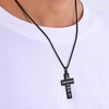 Fiusem Cross Necklace for Men, Black Mens Cross Necklaces with