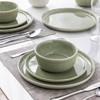 AmorArc Stoneware Dinnerware Sets for 4,Round Reactive Glaze Ceramic Plates
