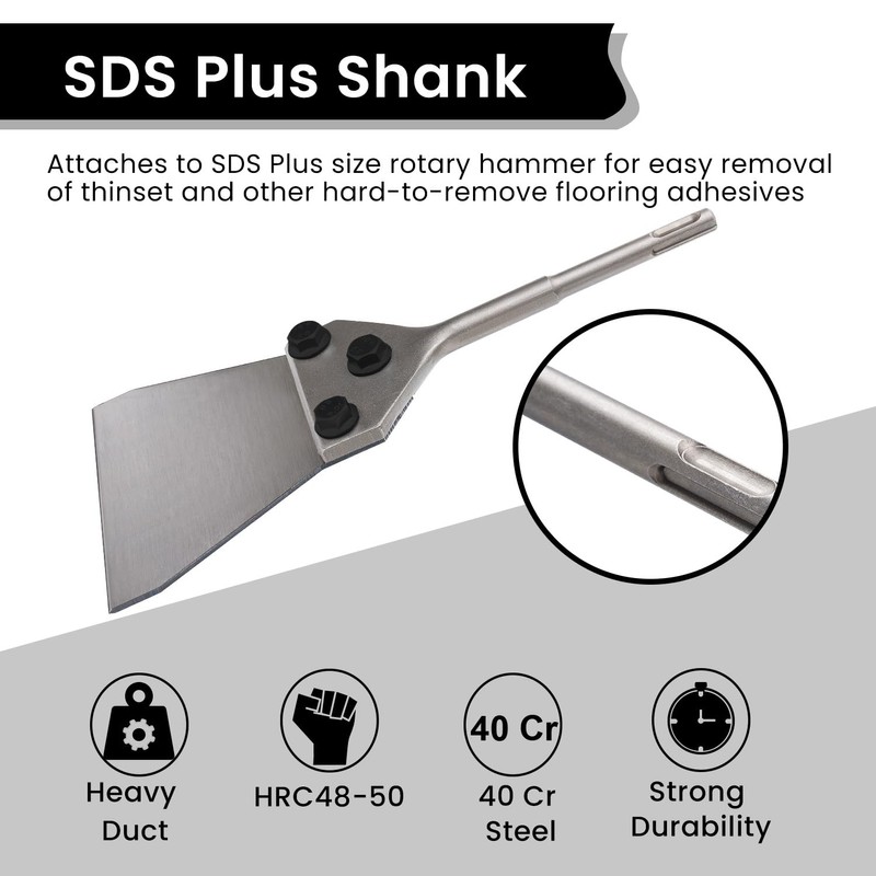 Anfrere 5 Inch SDS Plus Floor Scraper with Spare Bolts