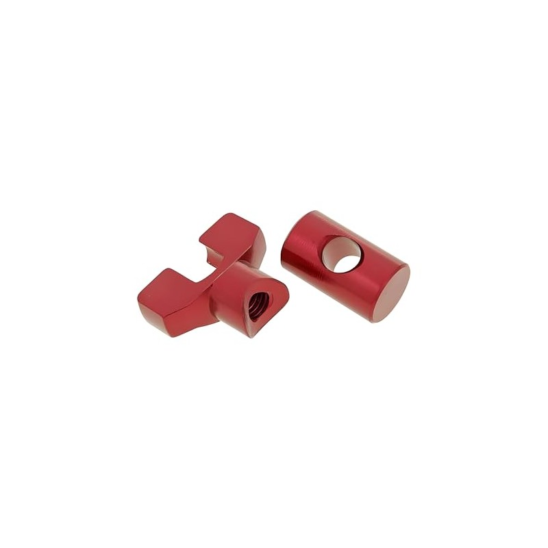 Brake Cable Adjuster Set Aluminium Red Universal Wing Nut Pulley