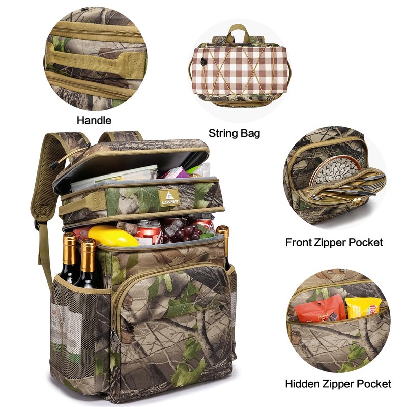 Laripwit 54 Cans Backpack Cooler Insulated Leak-Proof Cooler Backpack Double