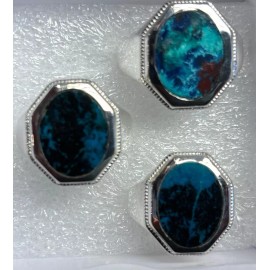 Natural Creations mens sterling silver ring Size 8 Shattuckite