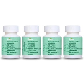 A&G PERSEA PACK 4 Frascos de 60 cápsulas C/u a base de té verde con jengibre, extracto de aguacate, ingredientes naturales (4)