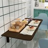 COSTWAY Wall Mounted Folding Table, 31.5" x 23.5" Drop-Leaf Floating