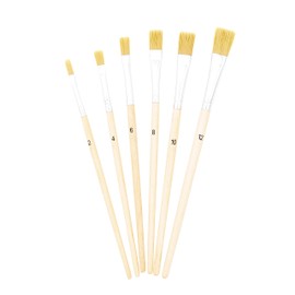TSI 49108 School Paint Brush Set 6 Pieces Bristle Brush 2,4,6,8,10,12 Natural Shaft