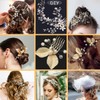 WUSJCOF 12 Stück Metall-Seitenkämme mit 10/5 Zähnen,Schleierkämme,Haar-Seitenkämme für Damen,Haar-Accessoires,Chignon-Clip (Silber