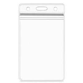Vertical ID Card Name Tag Badge Holder with Waterproof Type Resealable Zip (Vertical ID, 10 Pcs)