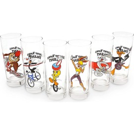 I LOVE FANCY DRESS LTD Lola Bunny Glass Tumblers Cartoon Glasses, Summer Picnic Glasses - Kids Colourful Drinking Glasses with Cartoon Character Designs, Capacity of 360ml
