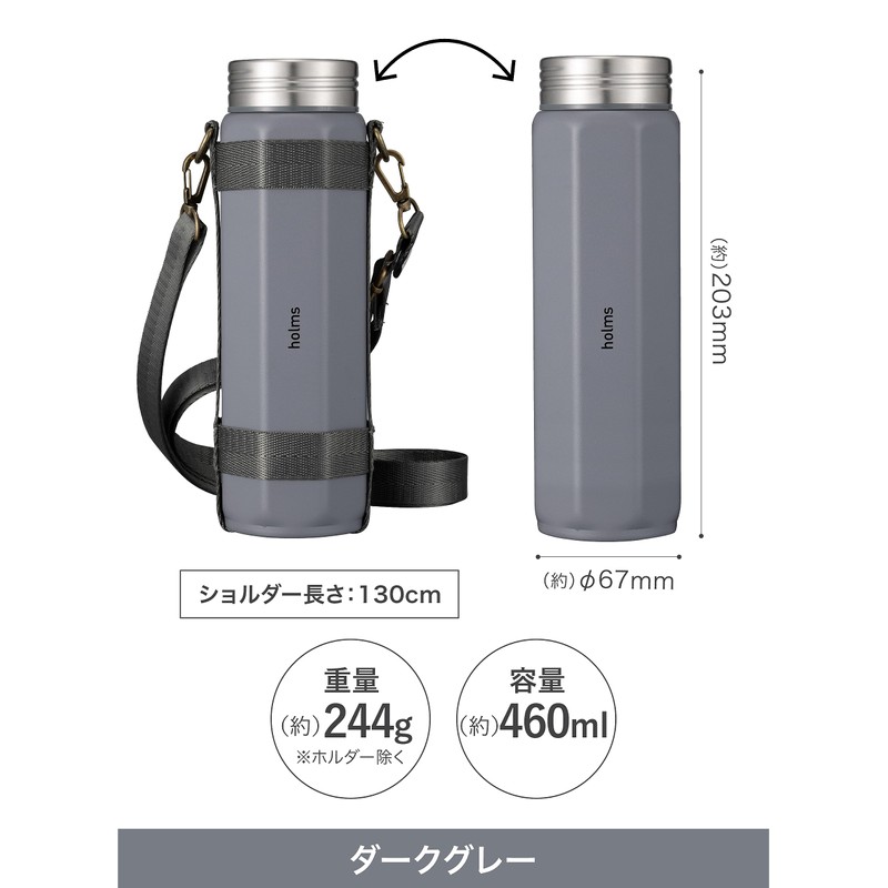 CBJAPAN Water Bottle, Direct Drinking, Vacuum Insulated, 2 Layers, Dark