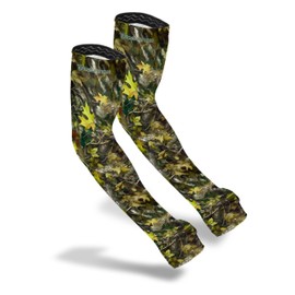 FARMER'S DEFENSE Sleeves | UV Cooling Sleeves for Sun Protection | Premium Anti-Scratch Arm Guard Sleeve for Skin - for Gardening Harvesting Sports Outdoors | Unisex | Green Hunter Camo - L/XL
