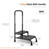Step Stool with Handle, Non Slip Platform and Adjustable Handrail,