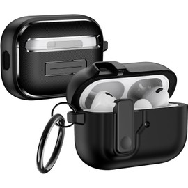 ARGOO Funda para AirPods Pro 2 Cierre Magnético Expulsión Automática, Case TPE Rígido con Cierre de Seguridad, Resistente a Golpes y Arañazos (Blanco)