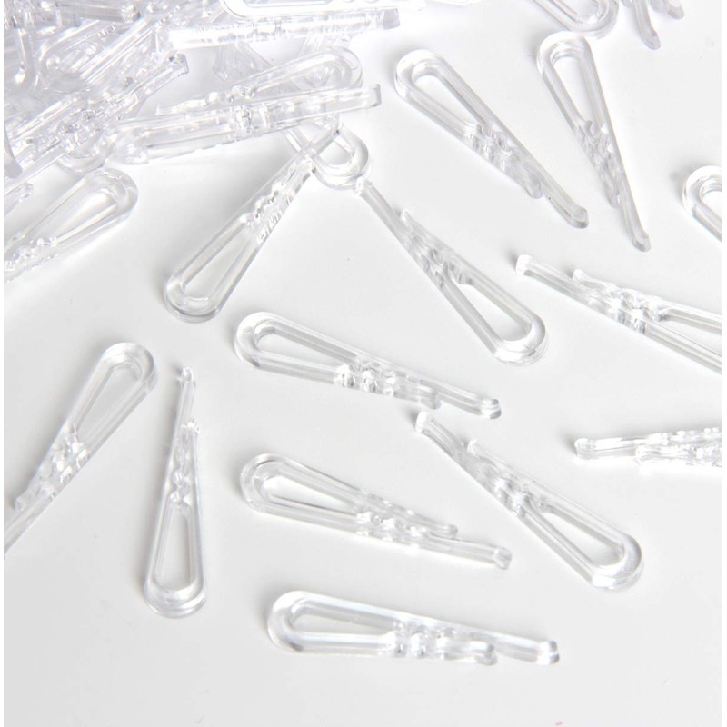 SBYURE 500 PCS U Shape Clear Durable Plastic Alligator Clips