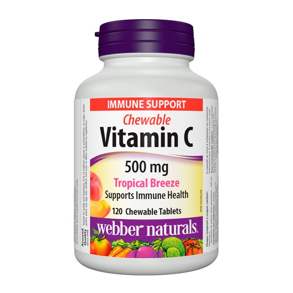 Webber Naturals Vitamin C 500mg Tropical Breeze 120 Chewable Tablets