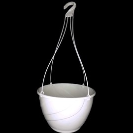 12" Diameter White Plastic Deco Swirl Hanging Basket by Landmark Plastics (5)