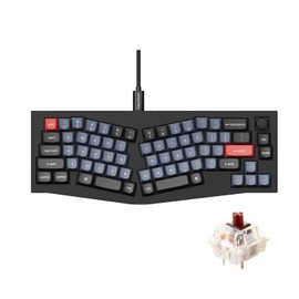 Keychron Q8 Wired Custom Mechanical Keyboard Knob Version, 65% Alice Layout QMK/VIA Programmable with Hot-swappable Gateron G Pro Brown Switch Double Gasket Compatible with Mac Windows Linux (Black)