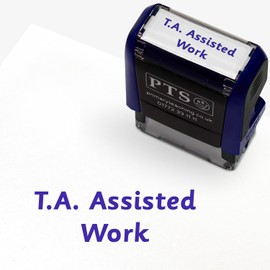 T.A. Assisted Work Pre Inked School Teachers Reading Comprehension Marking Stamper Stamp 38x15mm Primary Teaching Services (Purple)