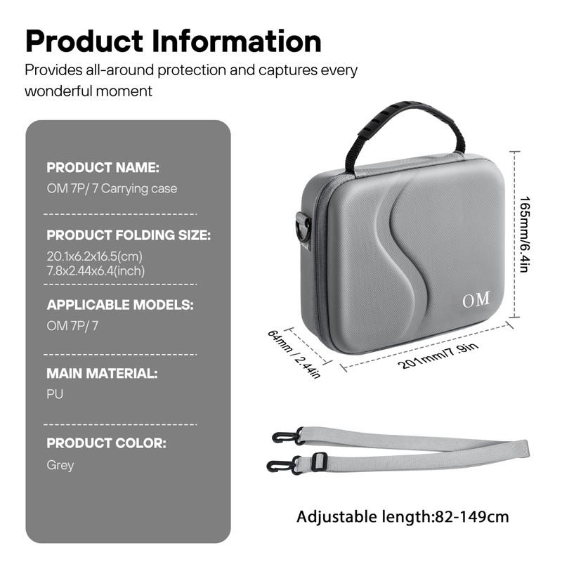 Carrying Case for DJI OM 7/7 Pro Gimbal Stabilizer, Portable