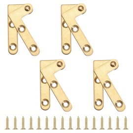 sourcing map 4pcs Door Hinge, 1.9 Inch Pivot Hinges 360 Degree Rotatable Hidden Hinge Stainless Steel Invisible Hinge for Doors Cabinets Tool Box with Screws, Gold