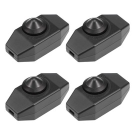 sourcing map Rotary Cord Switch AC 250V 2A Slide Control Lamp Dimmer 100-Watt Black (Pack of 4)