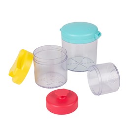 Leticia's Corner Montessori Grip Canister Toy Set for Infants, Toddlers and Preschoolers, Fine Motor Skills and Stacking Activity