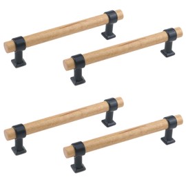 T Tulead 4PCS Cabinet Pulls Drawer Dresser Pull Handles with Black Base Furniture Handle Pulls 128mm Hole to Hole,Include Screws