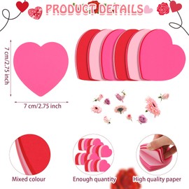 BBTO 720 Sheets Heart Shaped Sticky Notes Valentine's Day Sticky Memo Funny Self Stick 3 x 3 Inch Colorful Cute Note Pads Removable Easy to Post for Office Home Business Women(Cute Colors)
