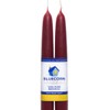 Bluecorn Beeswax 100% Pure Beeswax Tapers (2 Tapers) (Red, 12")