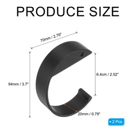 PATIKIL 2Pcs Purse Hook for Table, C-Shaped Purse Hanger for Desk Portable Nail Free Heavy Duty Under Desk Handbag Holder Backpack Headphone Small Hook, Black