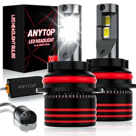 ANYTOP 9007 HB5 Led Bombillas para Faros Delanteros,180W 30000LM 6500K Blanco 800% Brillo Focos Kits de Conversión,Luz Alta Y Baja,Luces Antiniebla 2 Unidades