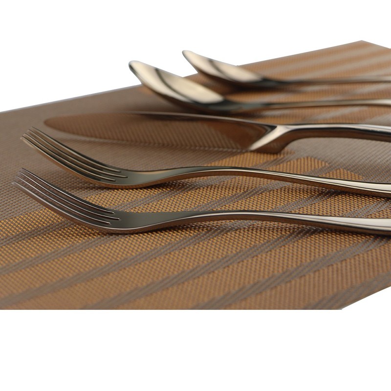 Uniturcky Silversmiths 20 Piece Beacon Flatware Set, Copper Mirror/Rose Gold,