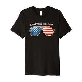 Crabtree Hollow, PA Vintage US Flag Sunglasses Premium T-Shirt