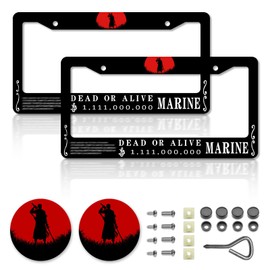 DGDRHZ Anime one Wanted 1，111，000，000 License Plate Frames，Anime Piece Car Accessories for Women & Men，Aluminum License Plate Frame Fits Standard US Vehicles Size 12.2 x 6 Inch (Black-01)