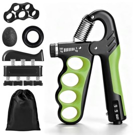 HONGHCL Ejercitador de Mano y Antebrazo - 6pcs Fortalecedor de Agarre de Mano Ajustable 5-100kg, Hand Grip para Rehabilitación, Fisioterapia y Entrena