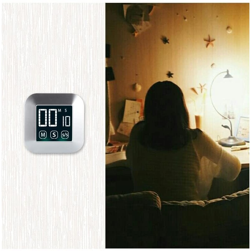 WANGCL Large LCD Digital Magnetic Kitchen Timer Digital with Touch