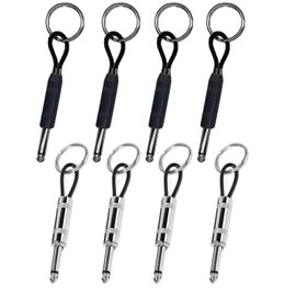 Set of 8 Marshall Keychains, Guitar Plug Keychains, 4 Stainless Steel and 4 Faux Leather Portables for Music Lovers, red