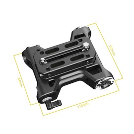 NICEYRIG Universal Base Plate Quick Release Clamp with 15mm Rod Clamp with Arri Rosette with 1/4 and 3/8" Screw Hole Rod Support Quick Release Plate for DSLR Equipment QR Plate for Shoulder Tripod