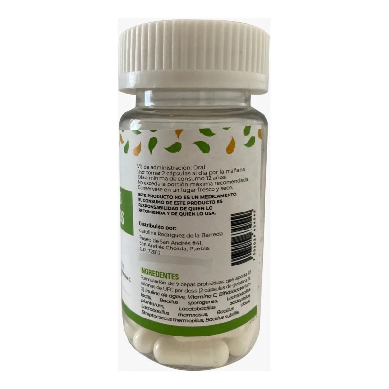 Probióticos Prebióticos Cápsulas Flora Intestinal